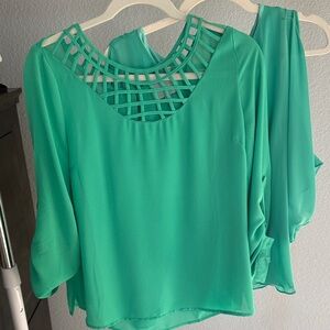 Two Elegant Green Women's Top
